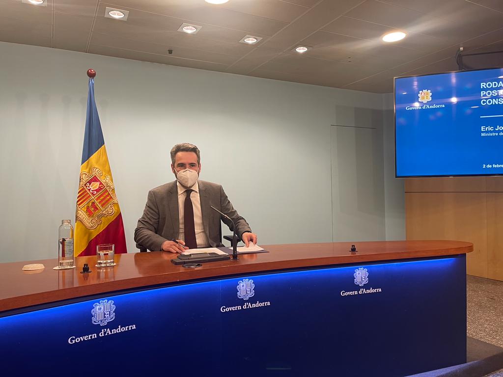 Jover, just abans d'iniciar la roda de premsa.