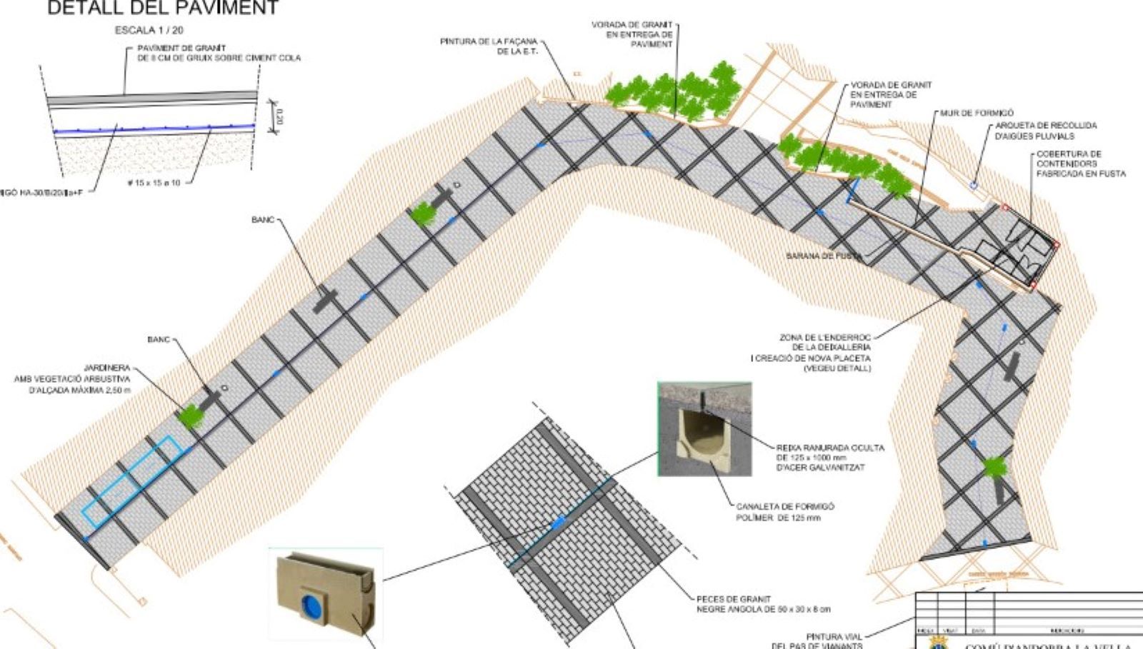 Plànol de la zona on s'han de fer els treballs.