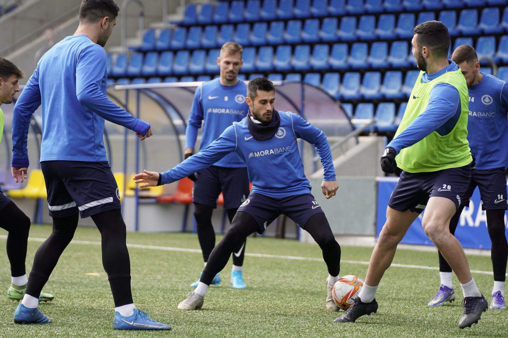 Un instant de l'entrenament tricolor d'aquest divendres.
