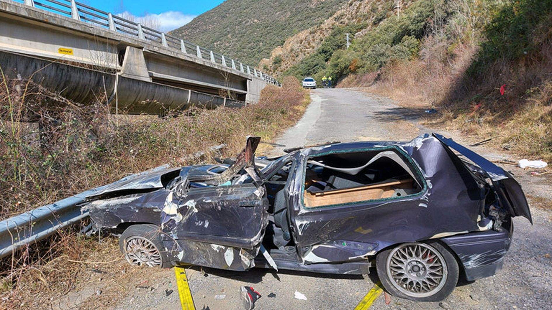 Estat en què va quedar el vehicle després de l'accident.