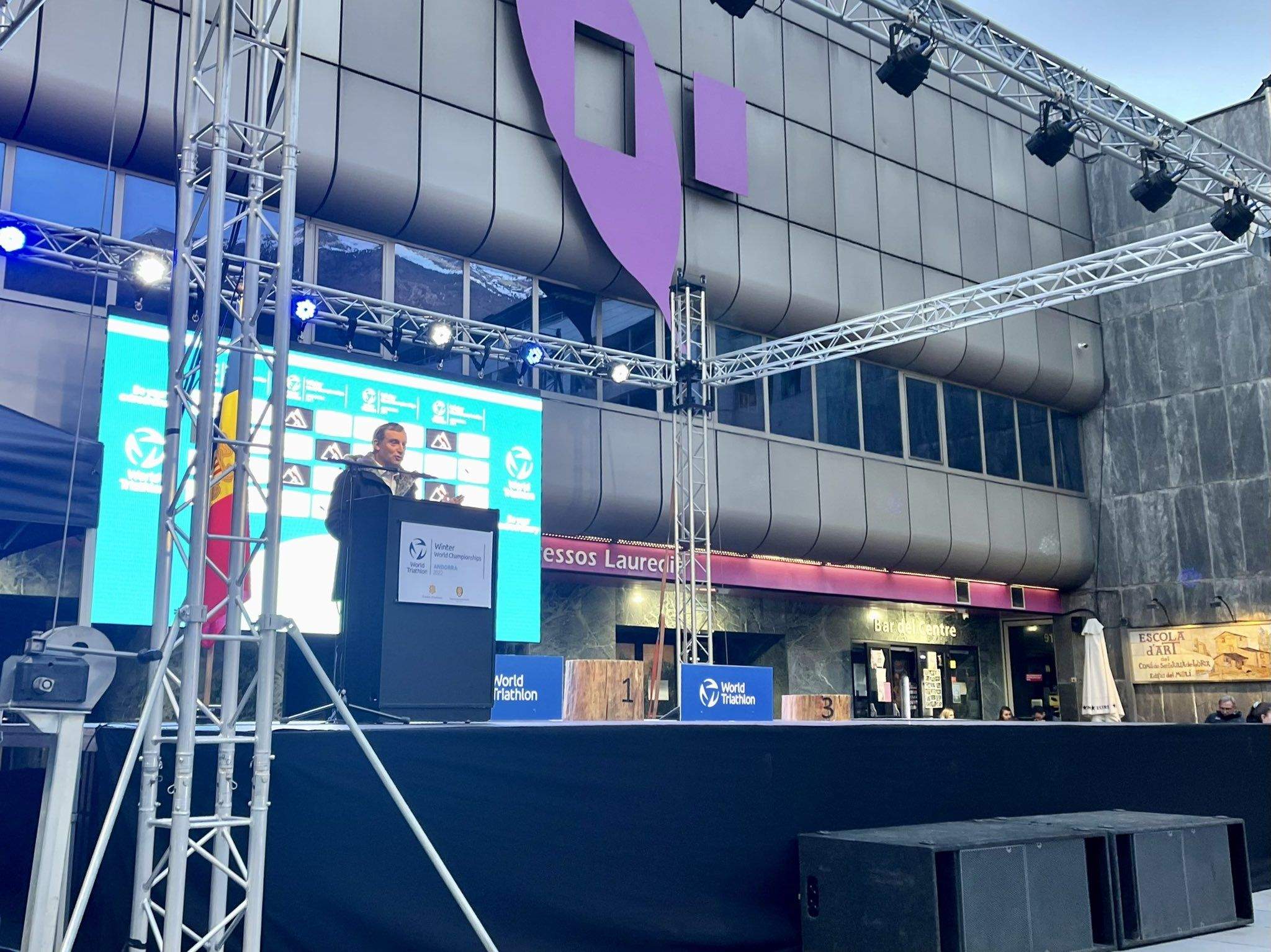 El cònsol major de Sant Julià de Lòria, Josep Majoral, a la cloenda dels mundials.