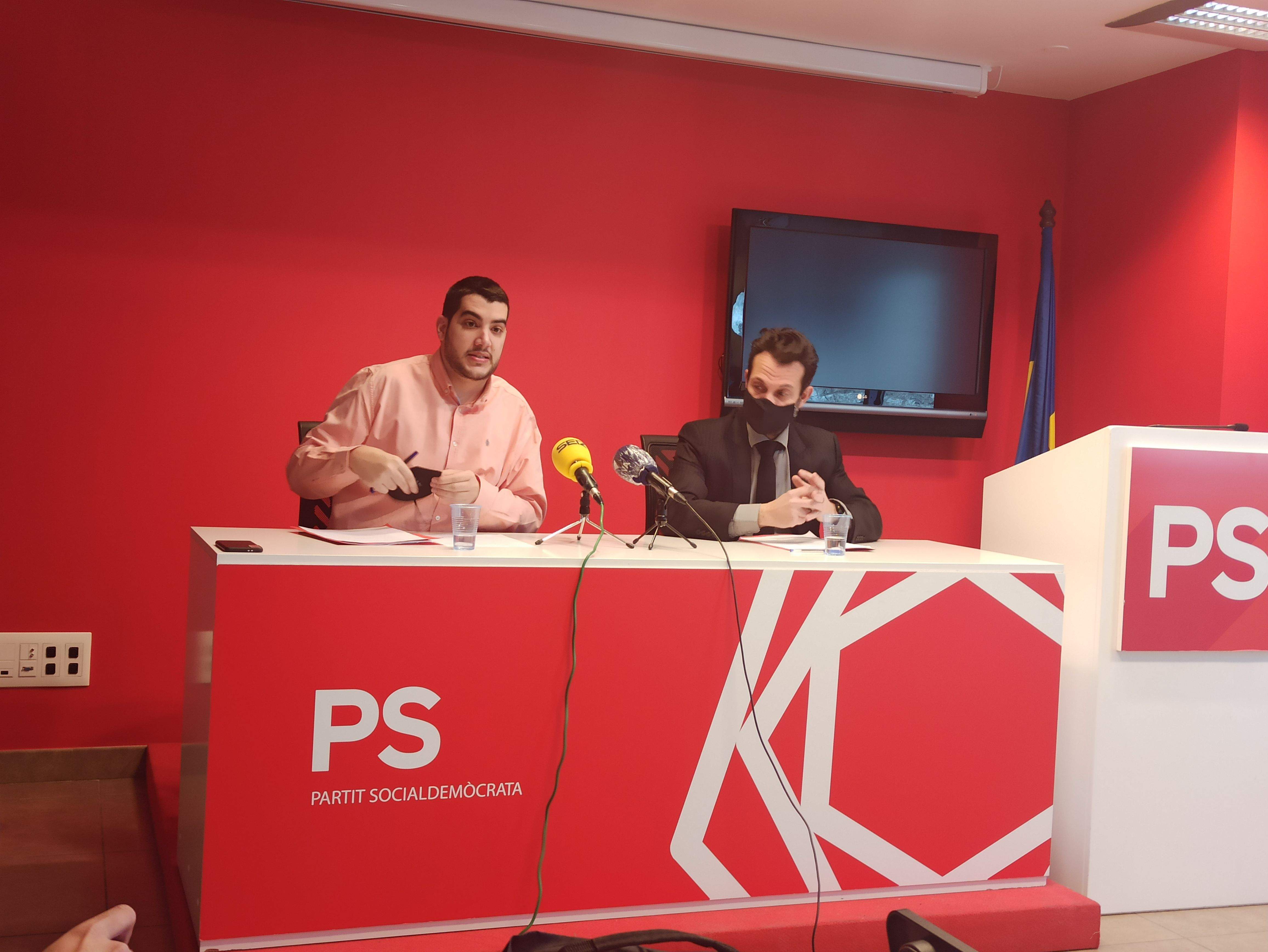 Pere Baró i Gerard Alís a la compareixença d'aquest dimecres.