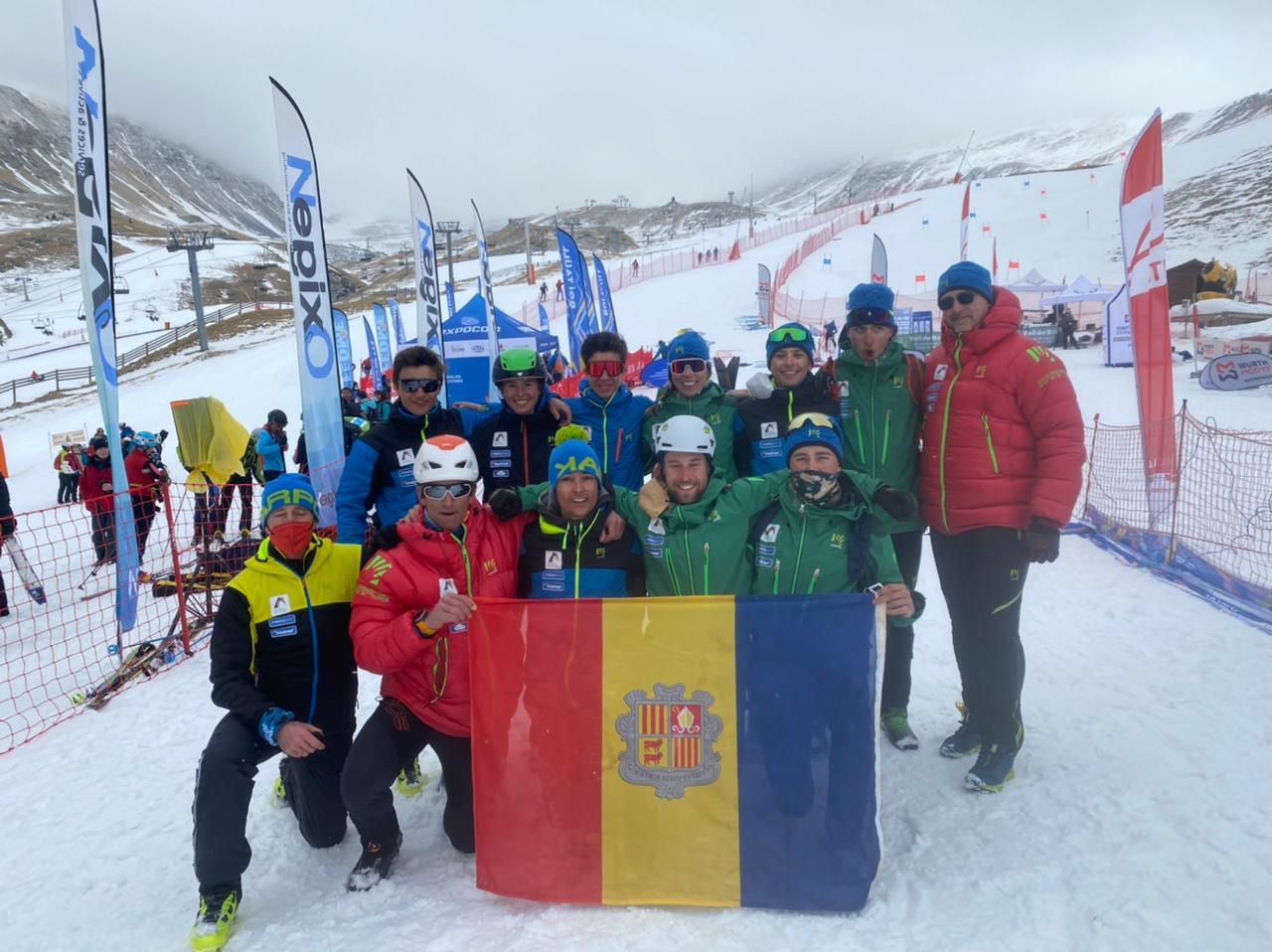 Els integrants de l'equip de la FAM al campionat de Boí Taüll.