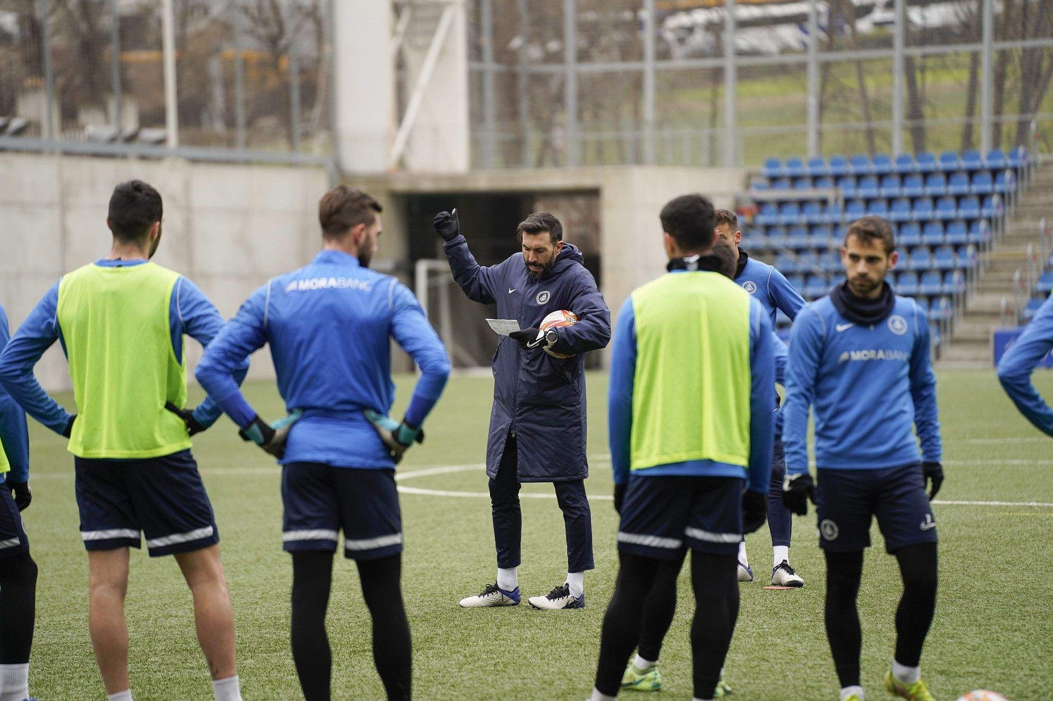 Jugadors de l'FC Andorra durant un entrenament la setmana passada.
