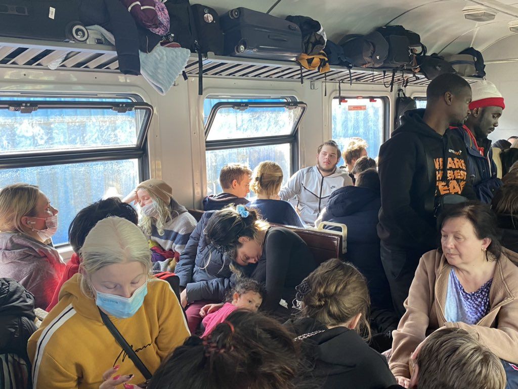 Interior del tren en el qual han viatjat Jordi Escura i Lluís Cortés.