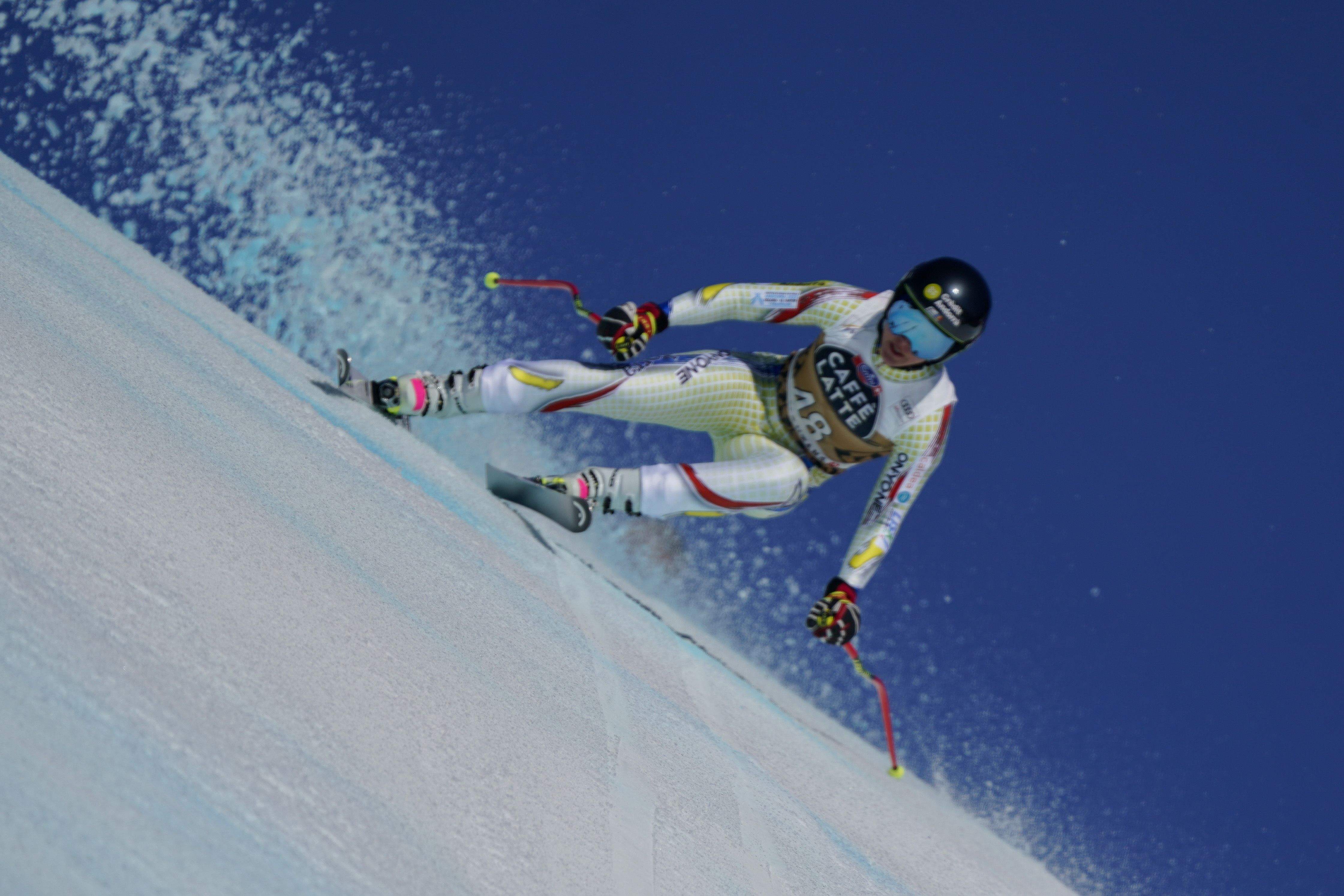 Cande Moreno durant el descens de velocitat.