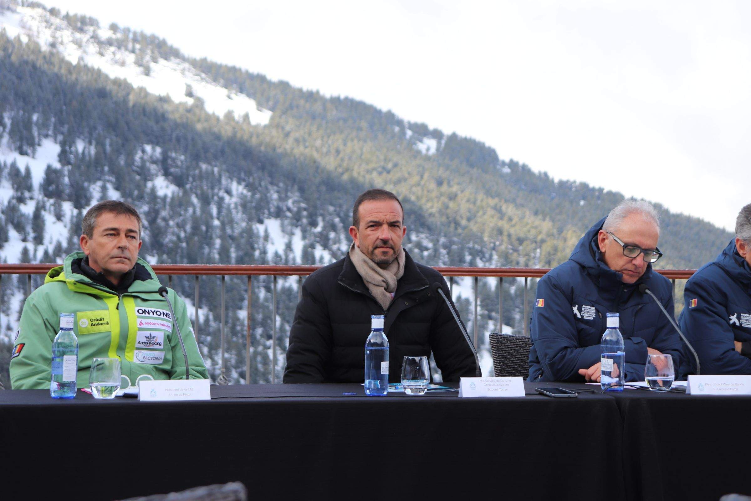 El ministre de Turisme, Jordi Torres, aquest matí a la presentació de la Copa d'Europa d'esquí.