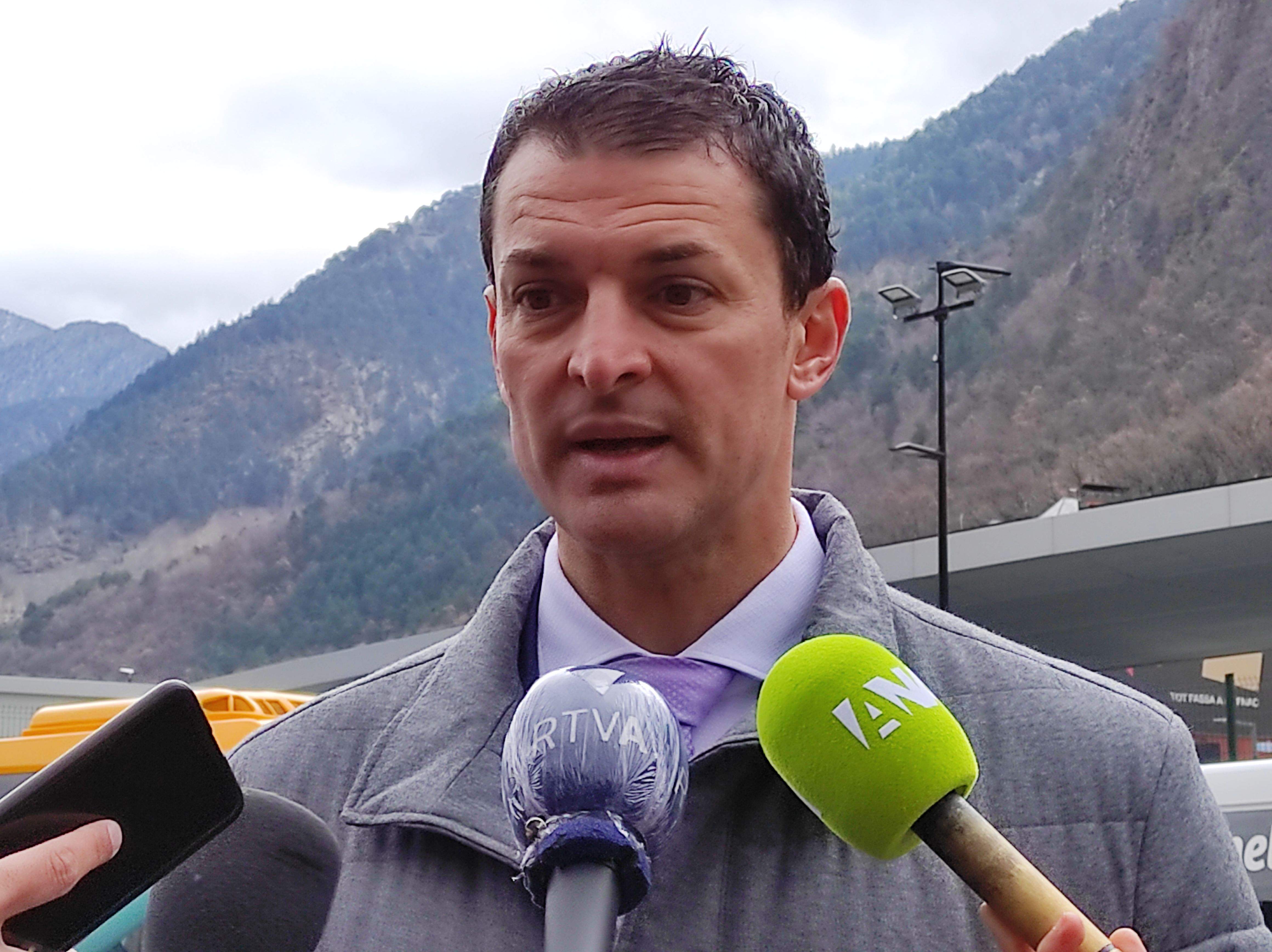 Jordi Gallardo durant les declaracions posteriors a la firma del conveni amb els comuns d'Andorra la Vella i Ordino.