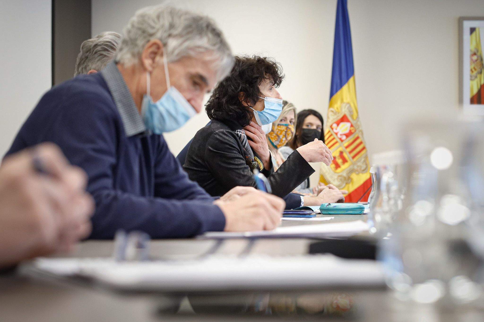 La delegació de l'Arieja durant la reunió amb la representació de Govern.