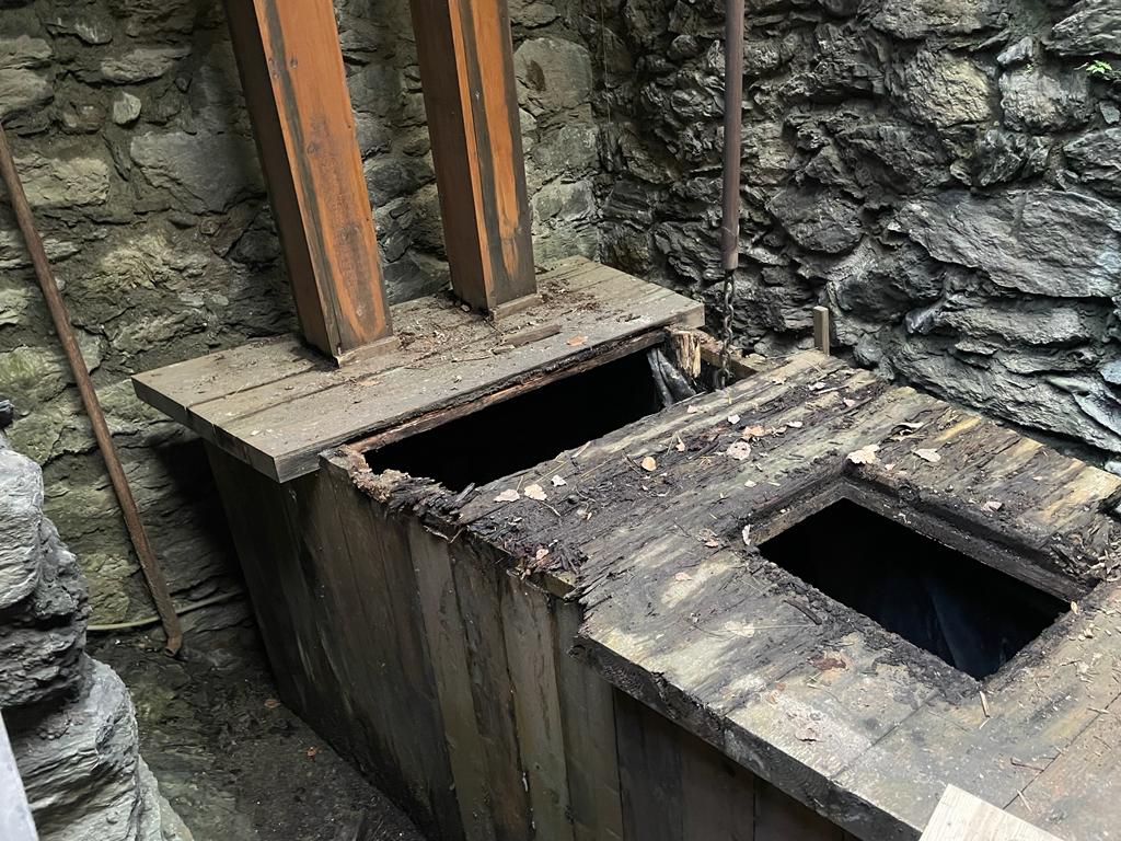 La Farga Rossell durant el procés de rehabilitació.