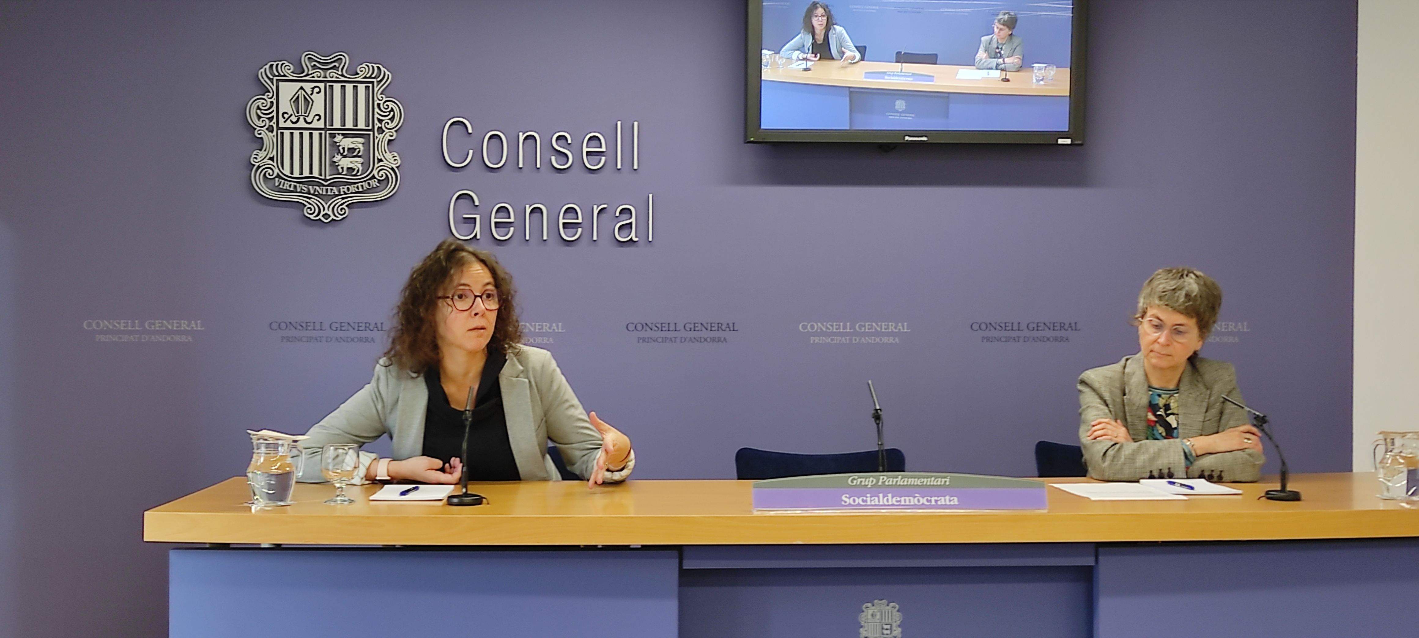 Judith Salazar en una compareixença a la sala de premsa del Consell.