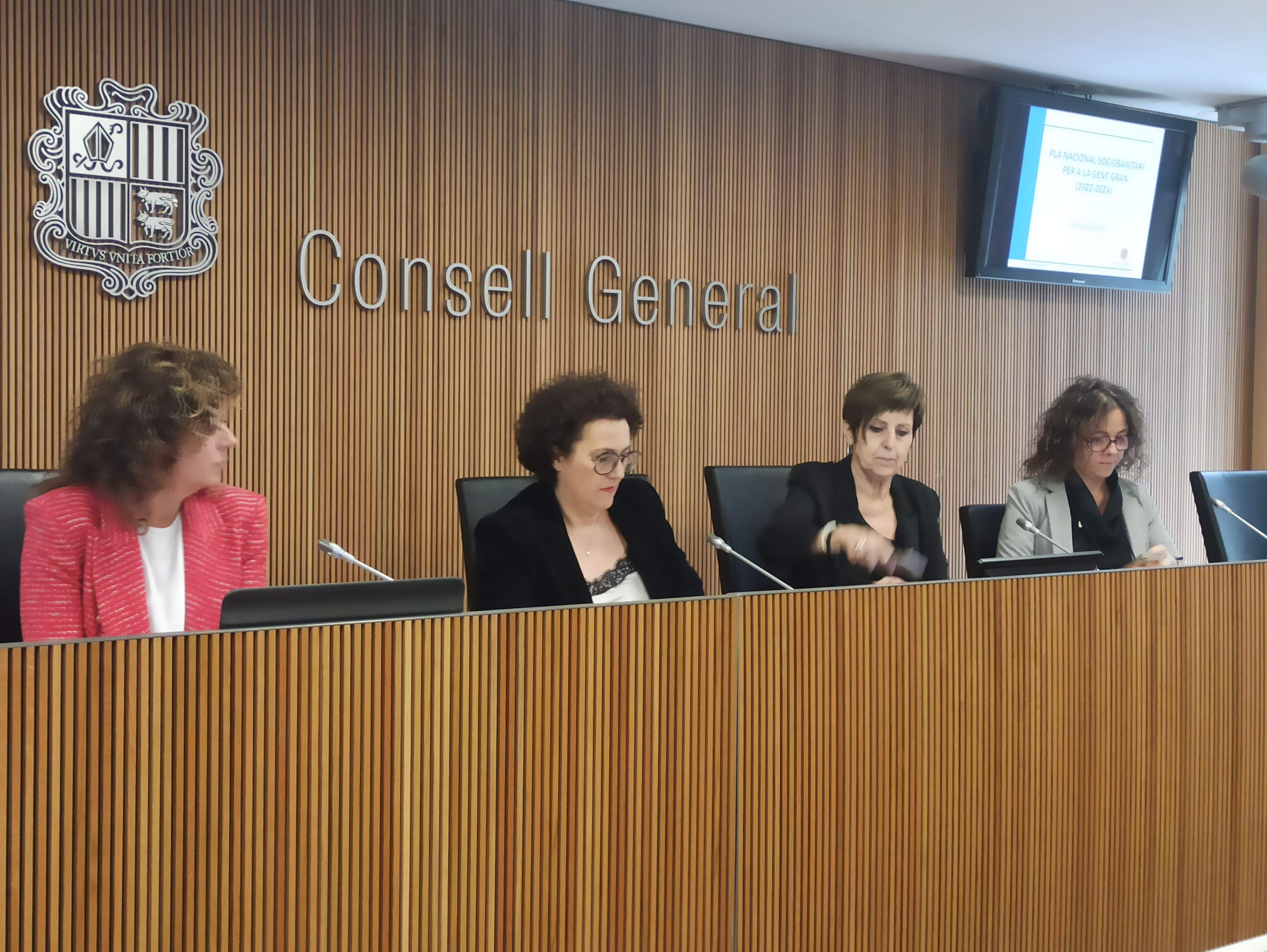 Un instant de la compareixença d'Afers Socials.