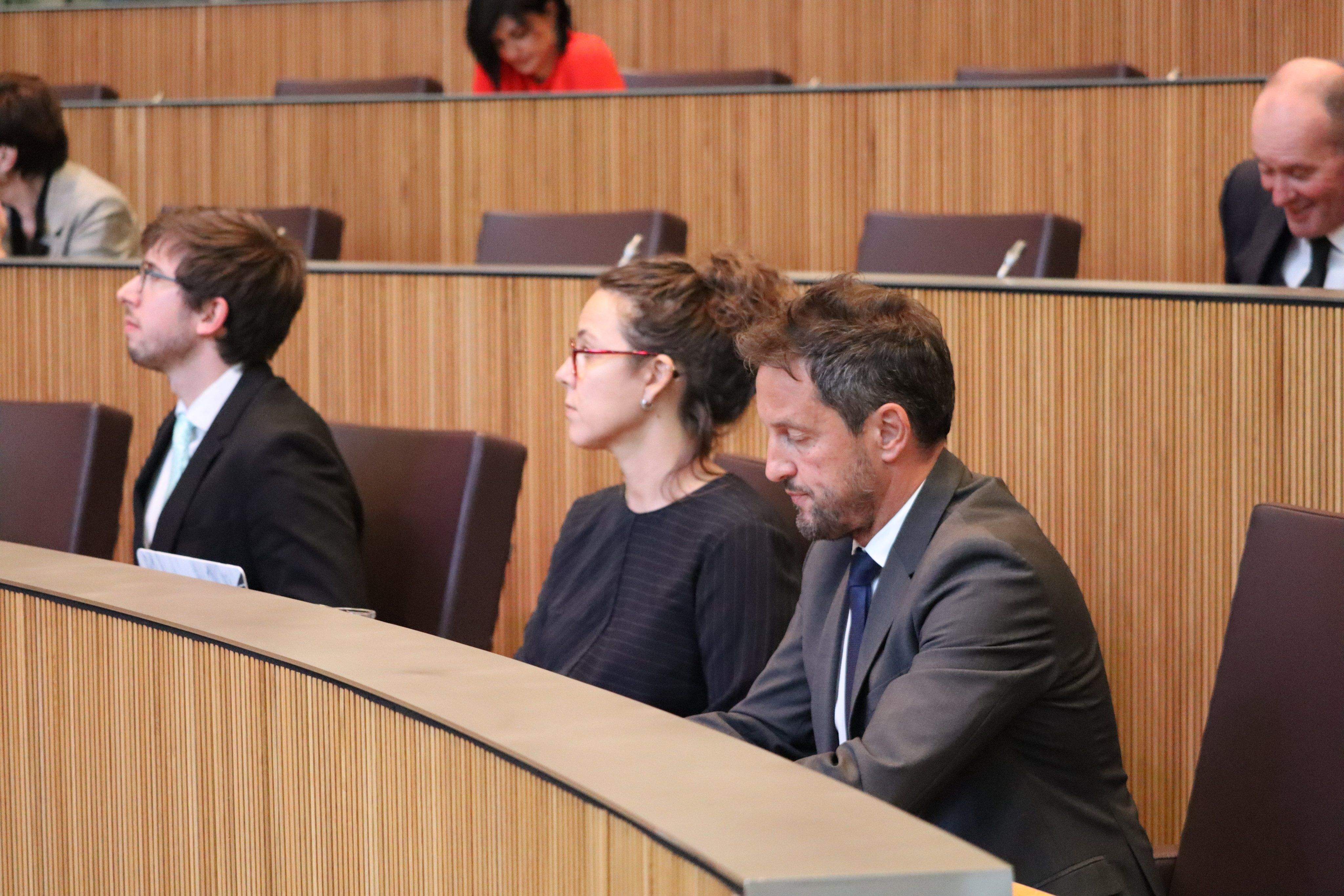 El president socialdemòcrata, Pere López, durant la sessió de Consell General.