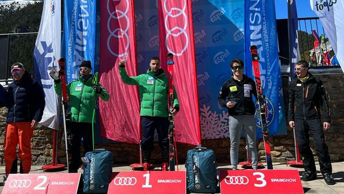 Bartumeu Gabriel, al podi d'Espot.