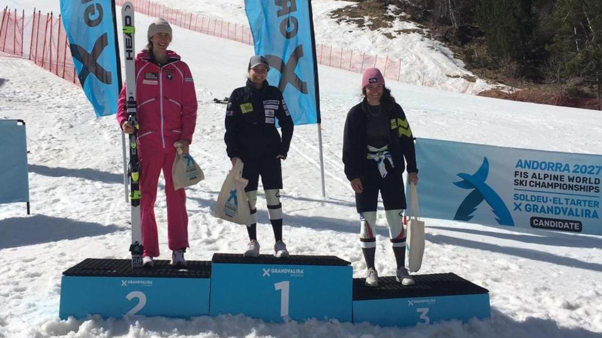 El podi femení de supergegant.