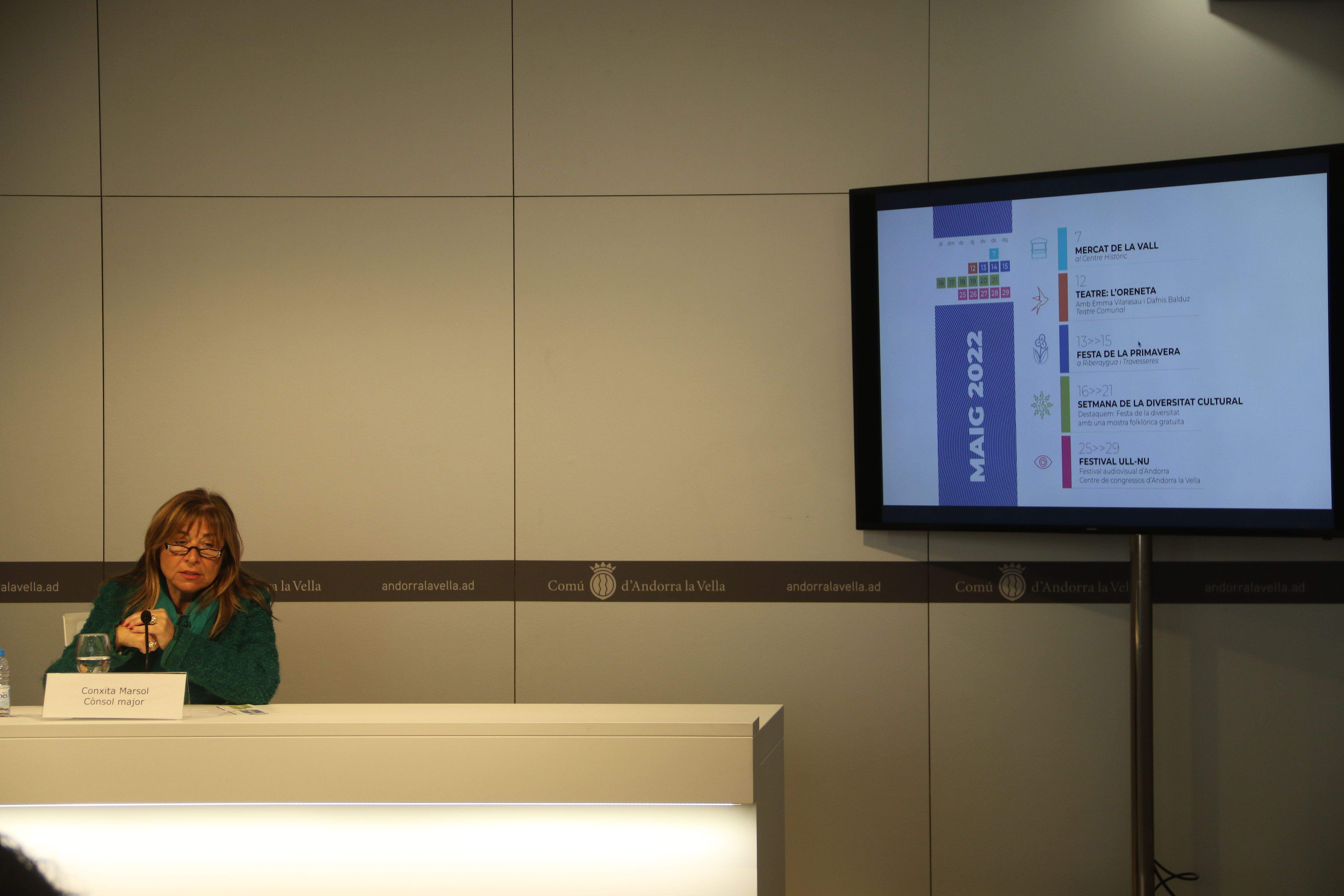 Conxita Marsol durant la presentació de 'La primavera ens mou'.