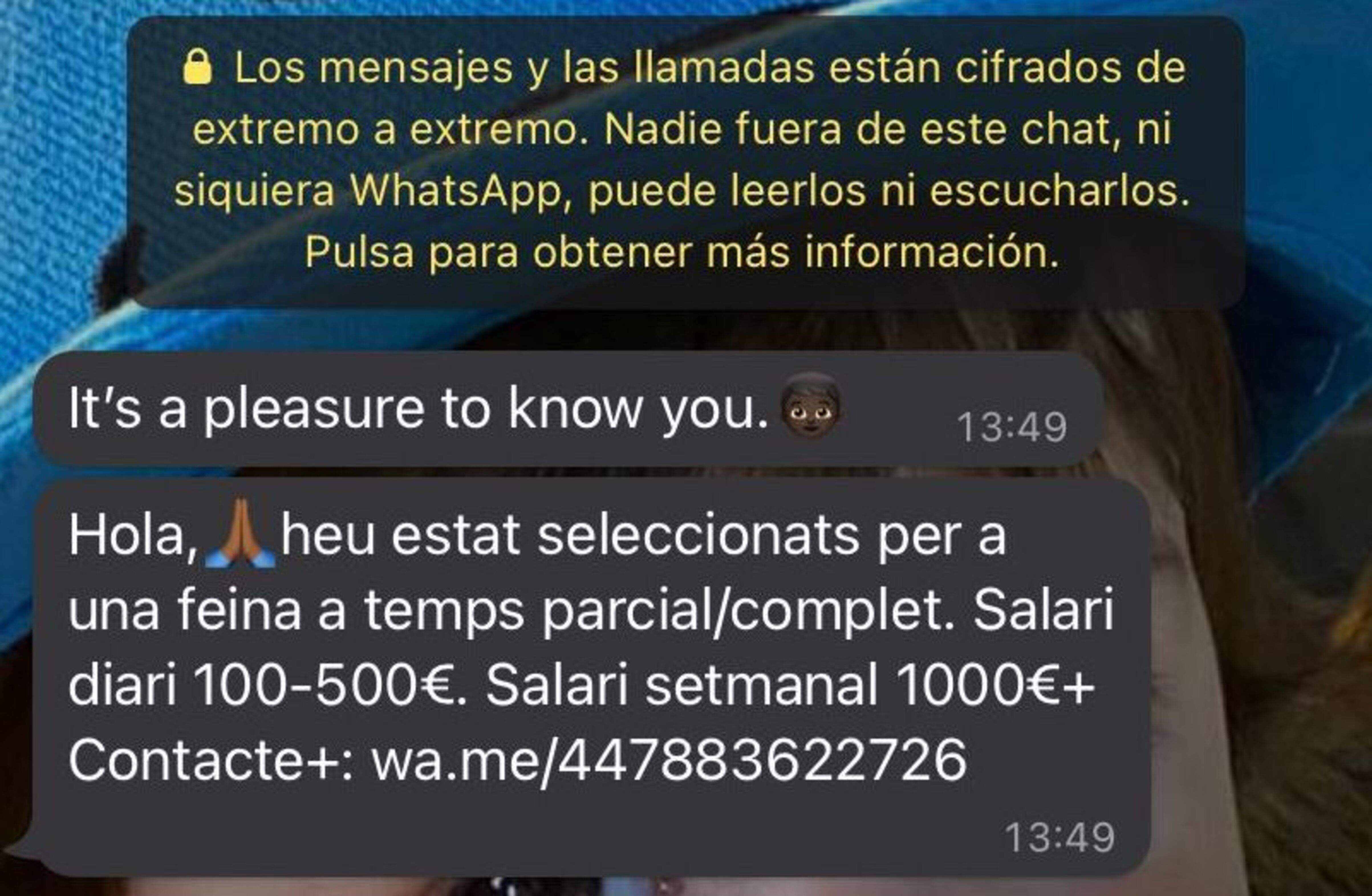 Un exemple de missatge.