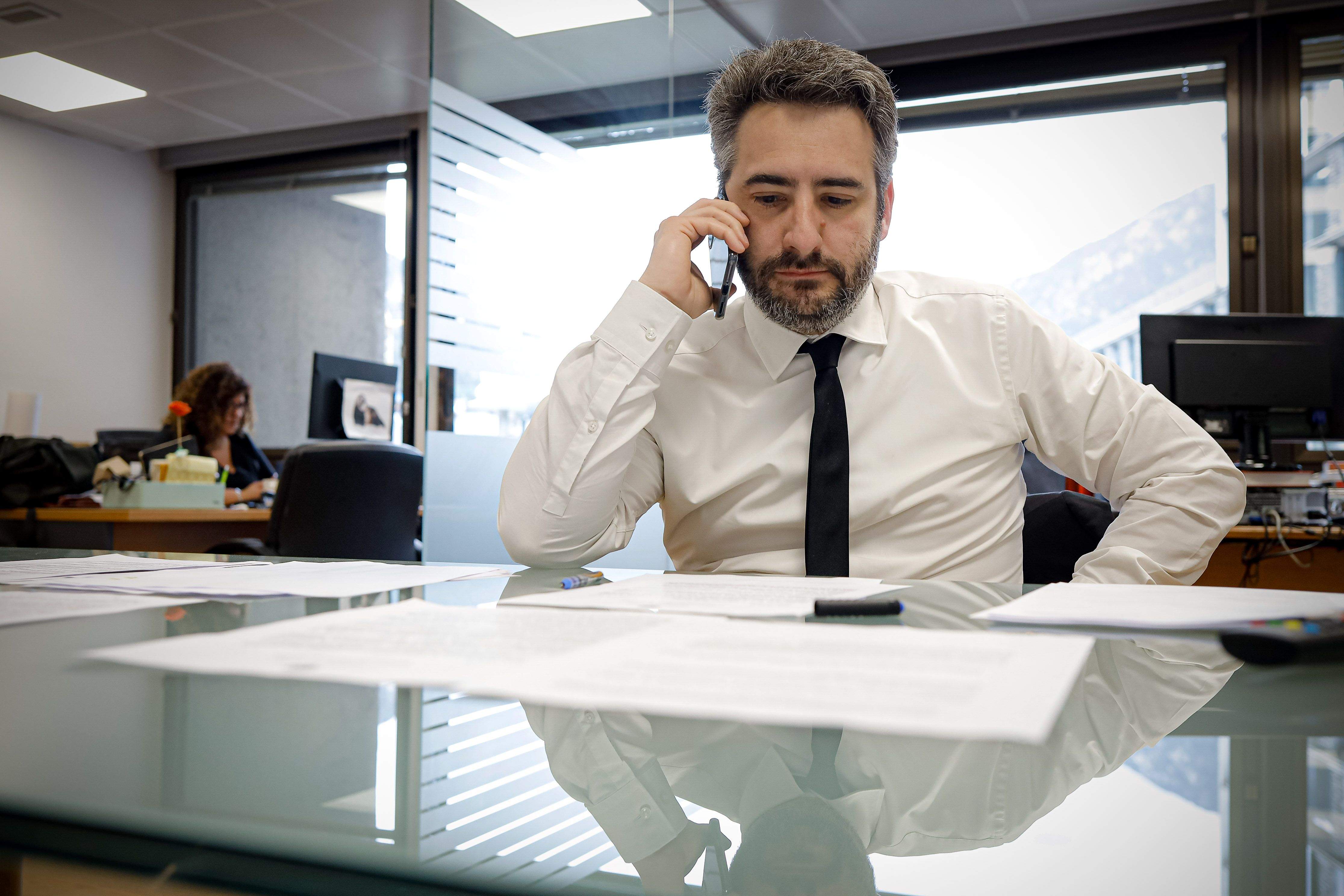 Eric Jover just abans de la compareixença pública.