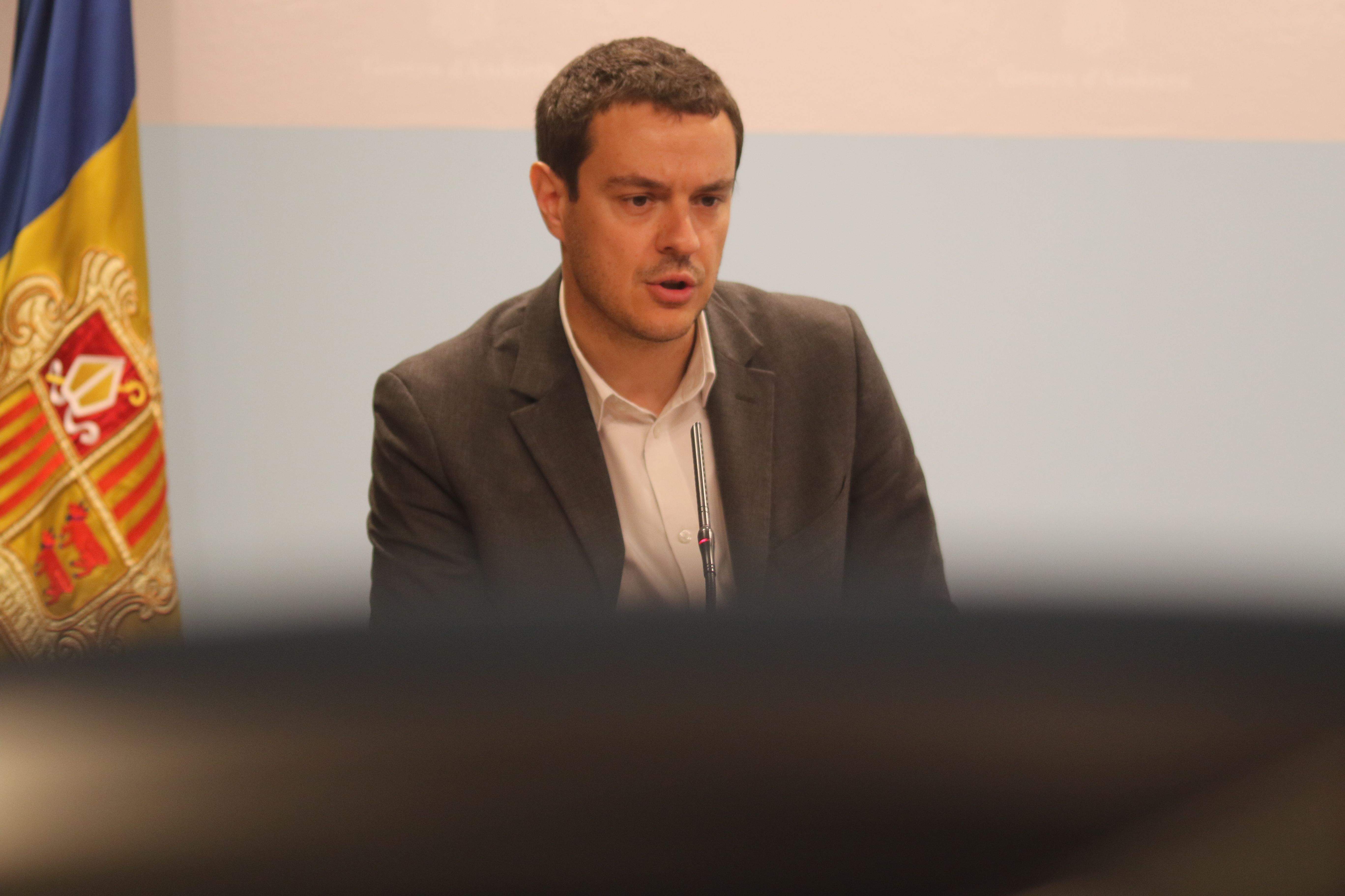 El secretari d'Estat de Diversificació Econòmica, Marc Galabert, durant la compareixença d'aquest migdia.